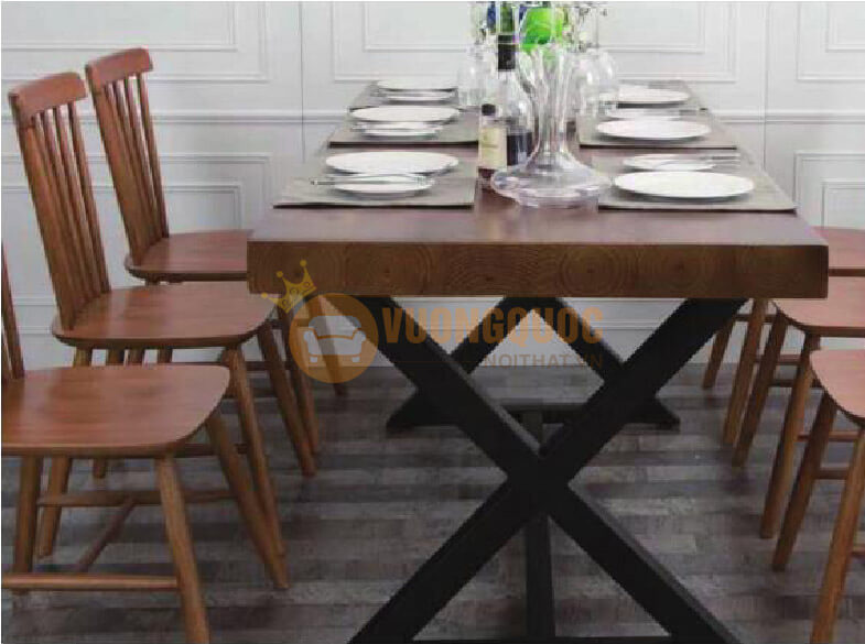 Bộ bàn ghế ăn nhà hàng bàn dài 6 ghế HOY TM162-3